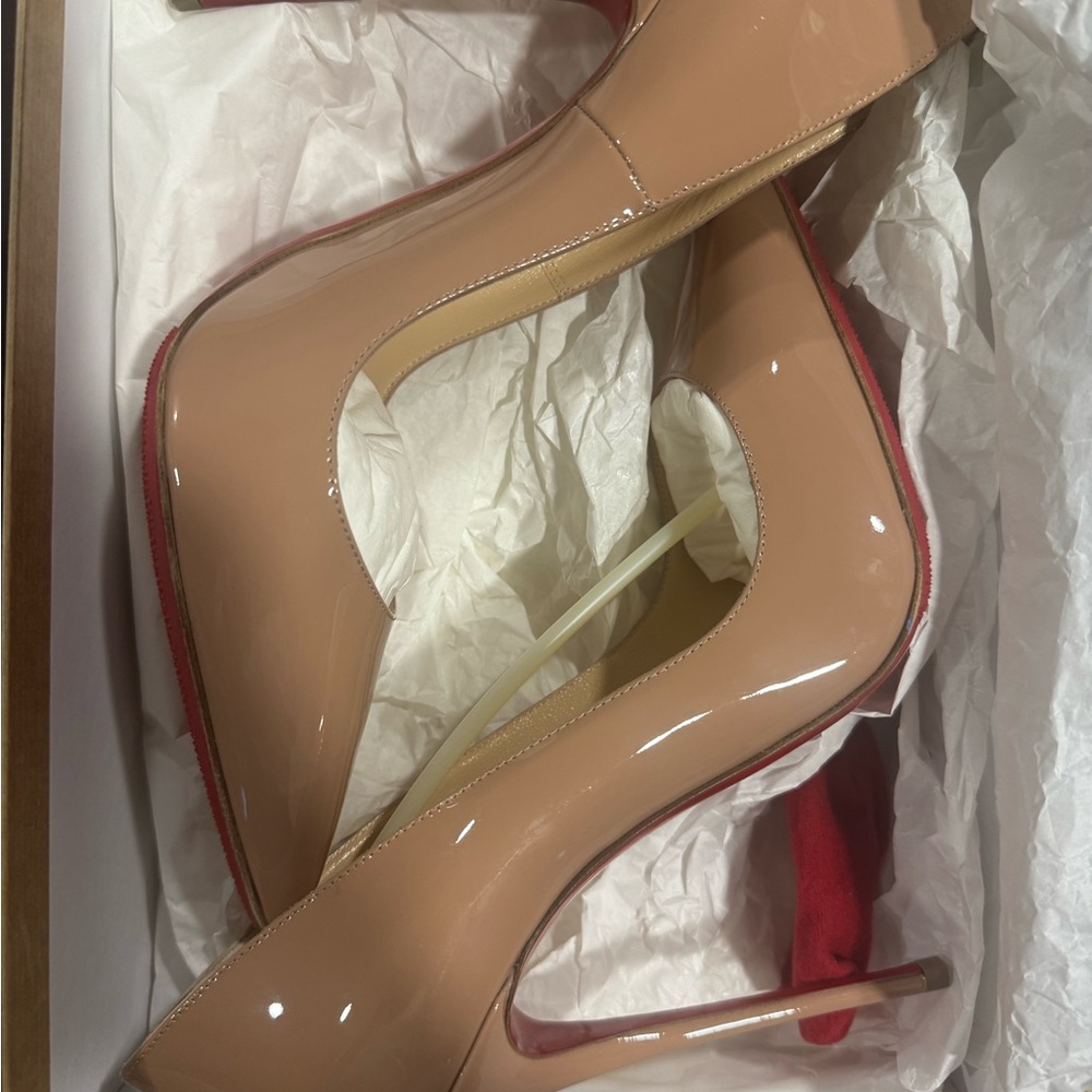 Elegant Nude Patent Leather Stilettos